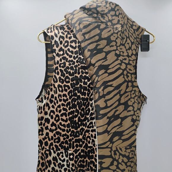 Ganni Mullin Georgette Leopard Print Wrap Jumpsuit Size 38 - Picture 3 of 16